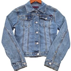 Yuka Jeans Distressed Denim Jean Jacket Women's Small Light Wash